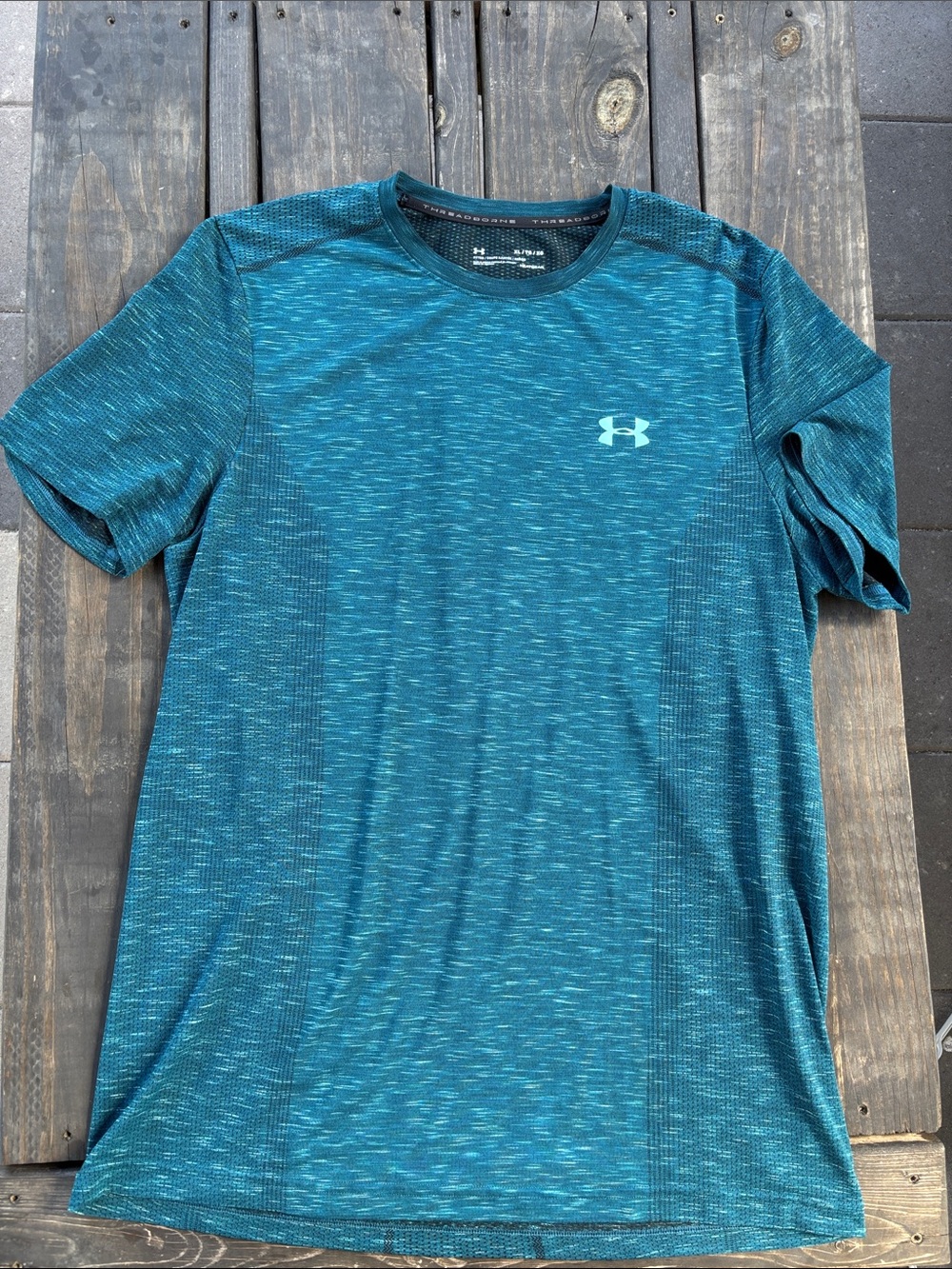 Under Armour Men’s Teal Heathered Short-Sleeve Athletic Tee Size XL